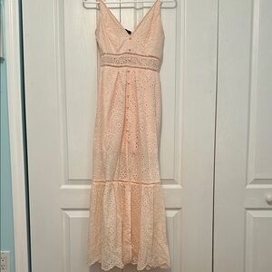 Simplee Apparel Blush Lace Maxi Dress